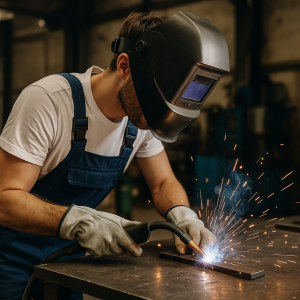 Konstruktionsmechaniker schweisst